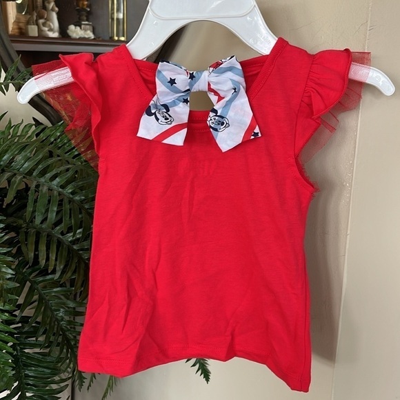 Brand New Disney All-American Minnie Mouse 2-Piece Set Shirt Blue Ruffle Skirt - Picture 3 of 13